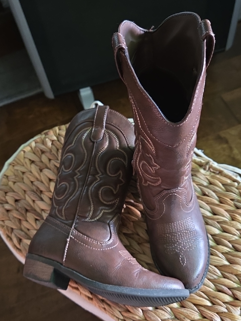 Cat & Jack Brown Lace-Up Western Boots